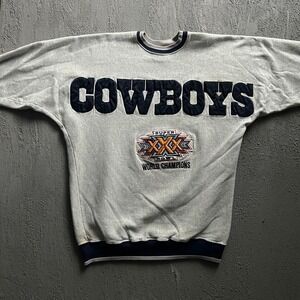 Vintage  Dallas Cowboys Sweatshirt XL Grey 1990s Super Bowl